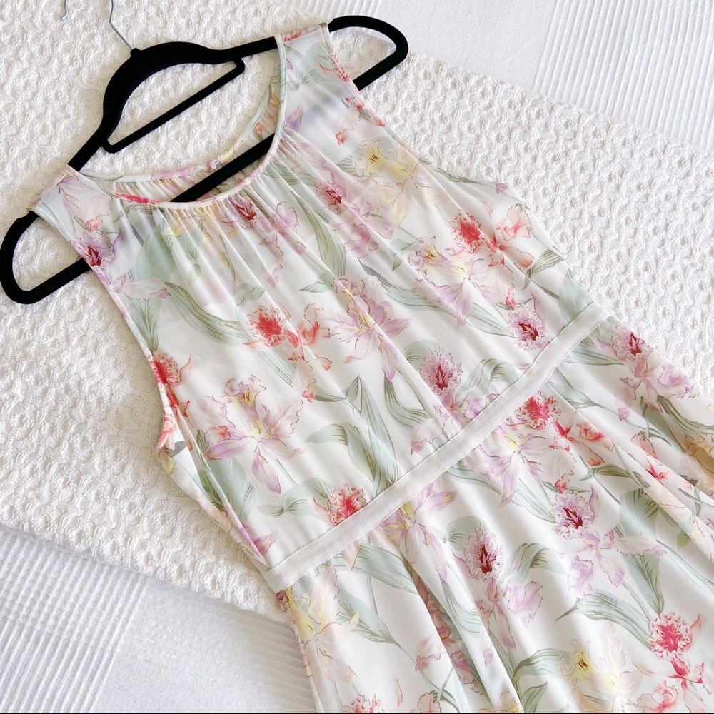 Ann Taylor Pastel Floral Midi Dress
